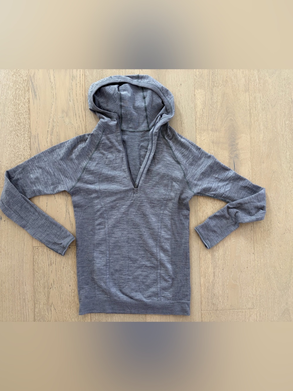 Lululemon Swiftly Wool 1/2 Zip Hooded Pullover in Grey